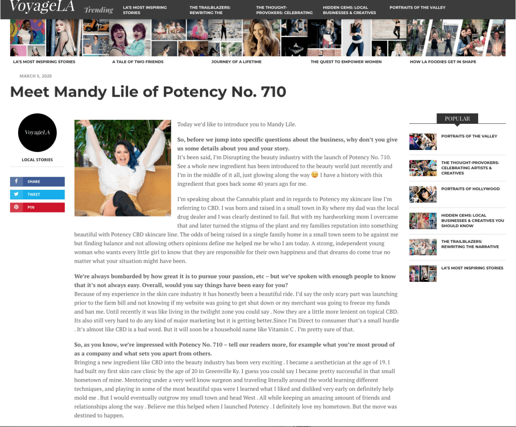 Voyage LA - Meet Mandy Lile of Potency No. 710
